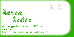 maria kikir business card